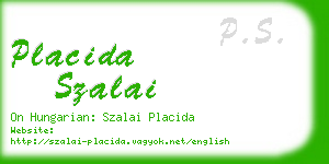 placida szalai business card